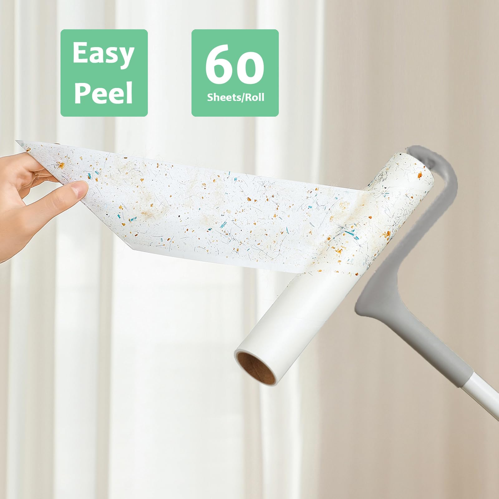 Large Lint Roller Refills 10 inch Wide Ultra Sticky Mega Roller Refills for Evercare Layers Smart Design Leo Cleaning Floor Roller for Removing Pet Hair (360 Count)