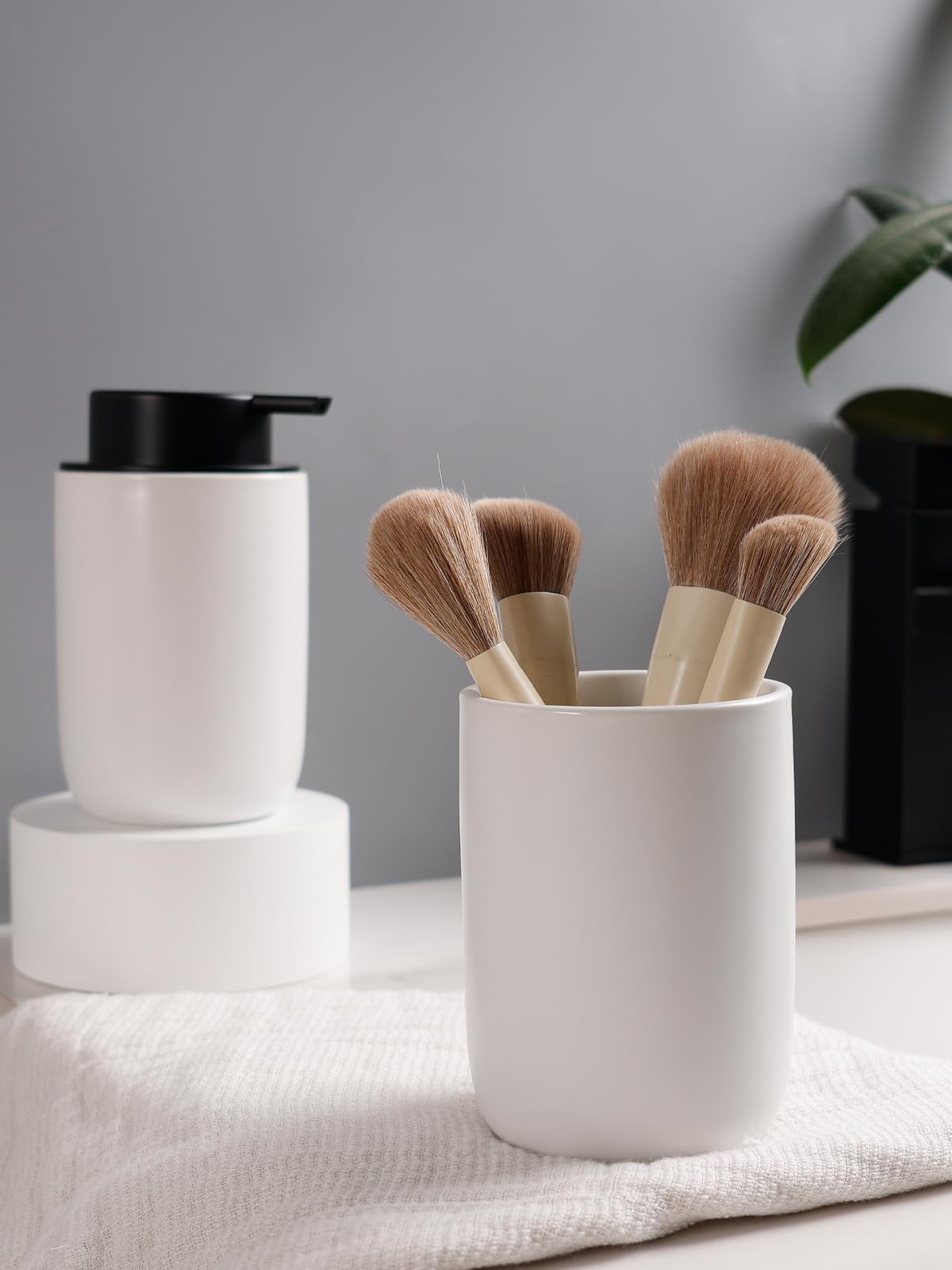 Soap Dispenser and Toothbrush Holder Set (2 Count)