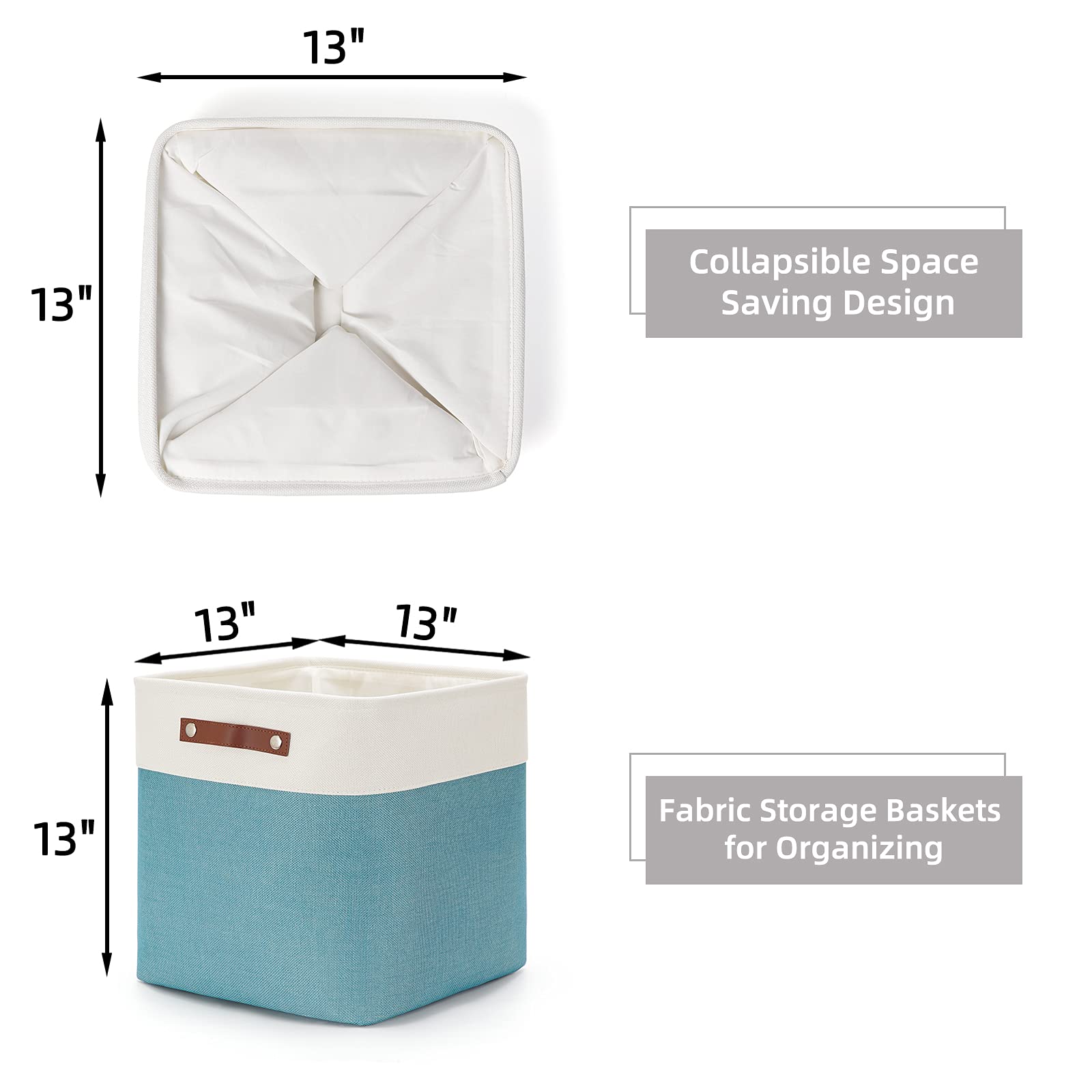Cube Storage Baskets for Shelves Foldable Storage cubes Baskets (3 Count)