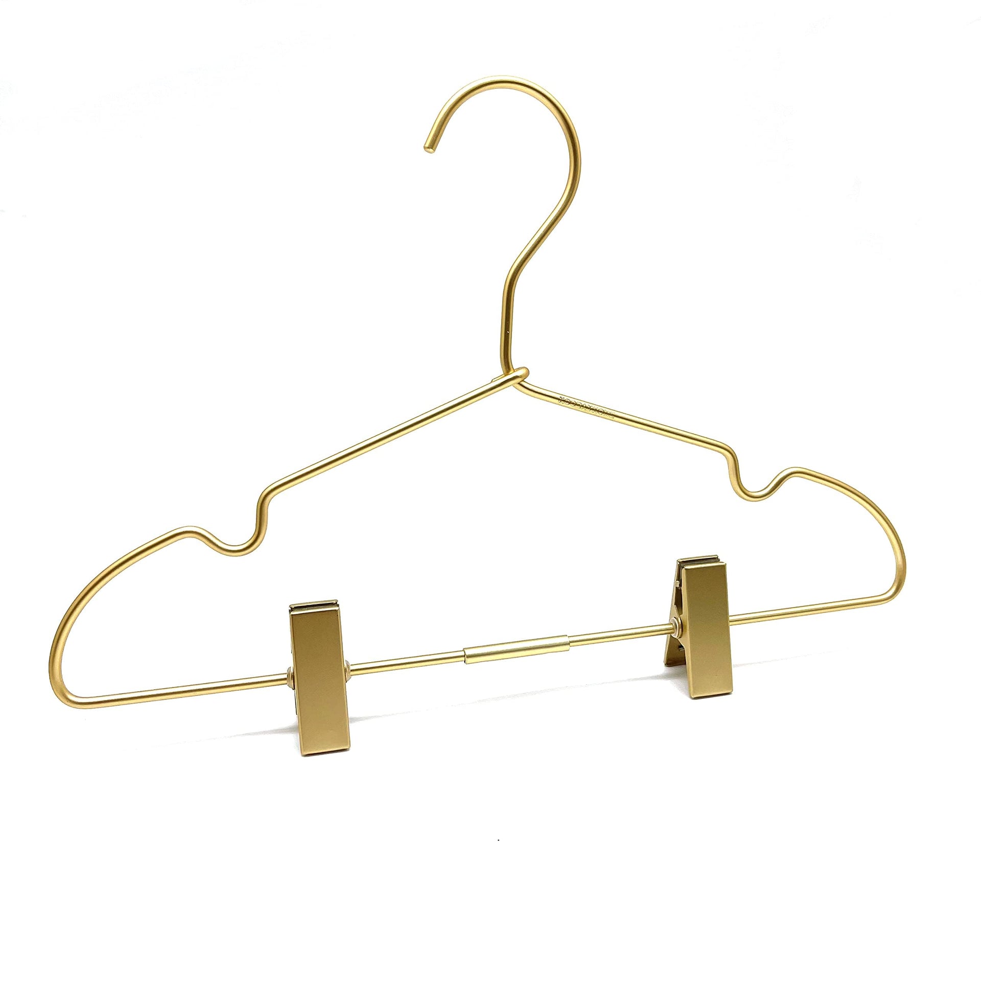 12.5" Gold Metal Baby Clothes Clips Hanger Children Kids Coat Hanger Display and Storage 10Pack (10 Count)