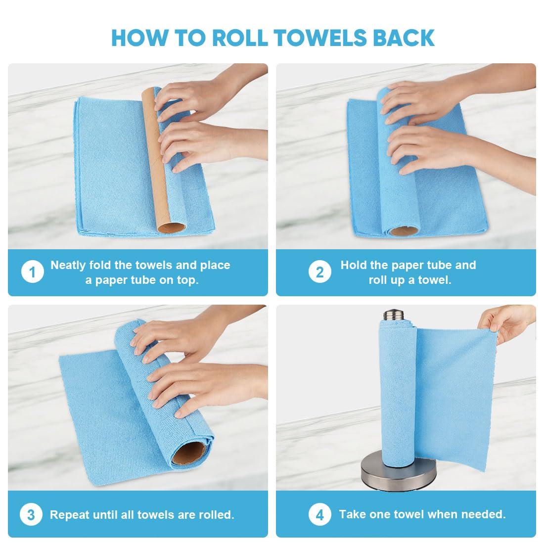 Microfiber Cleaning Cloth 330 Sheets 6 Roll (330 Count) - ModHome Supplies