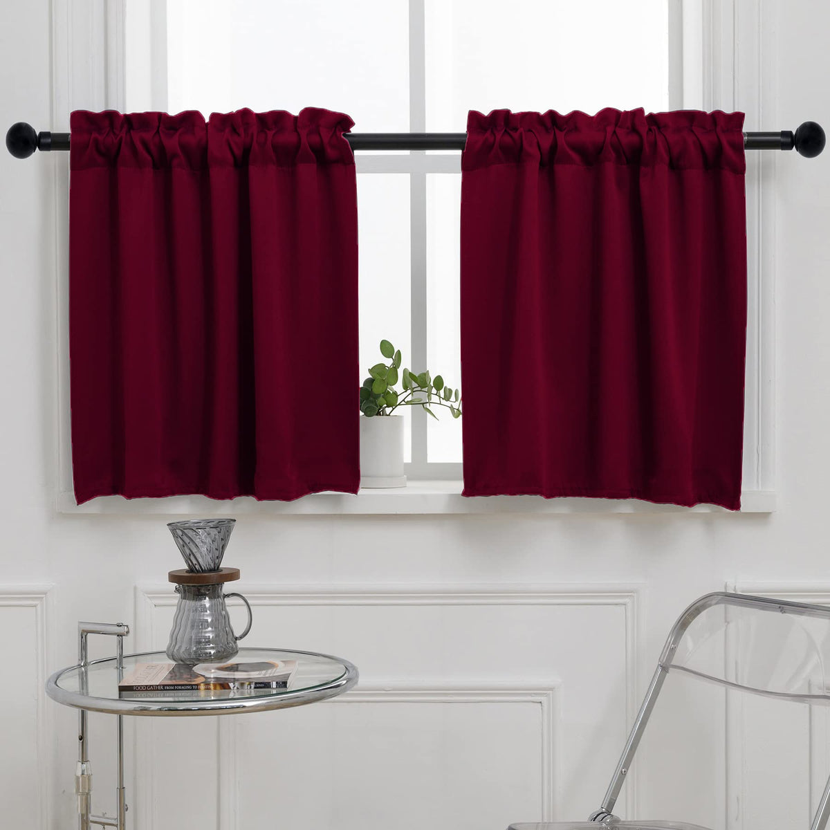 Burgundy Cafe Curtain
