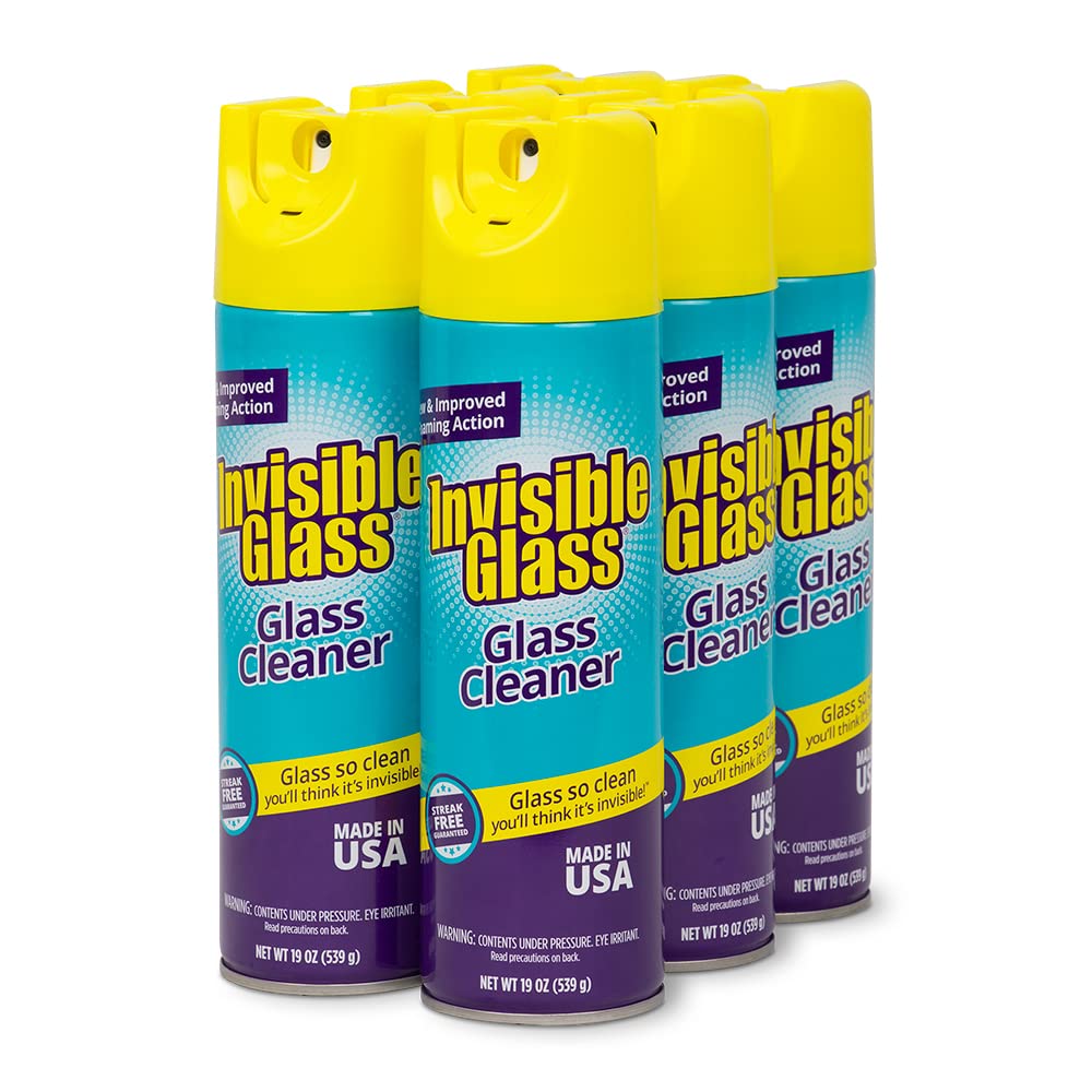 91160 6PK Premium Glass And Window Cleaner Aerosol Can Leaves Glass Streak Free And Residue Free With Improved Foaming Action (114 Ounce) - ModHome Supplies