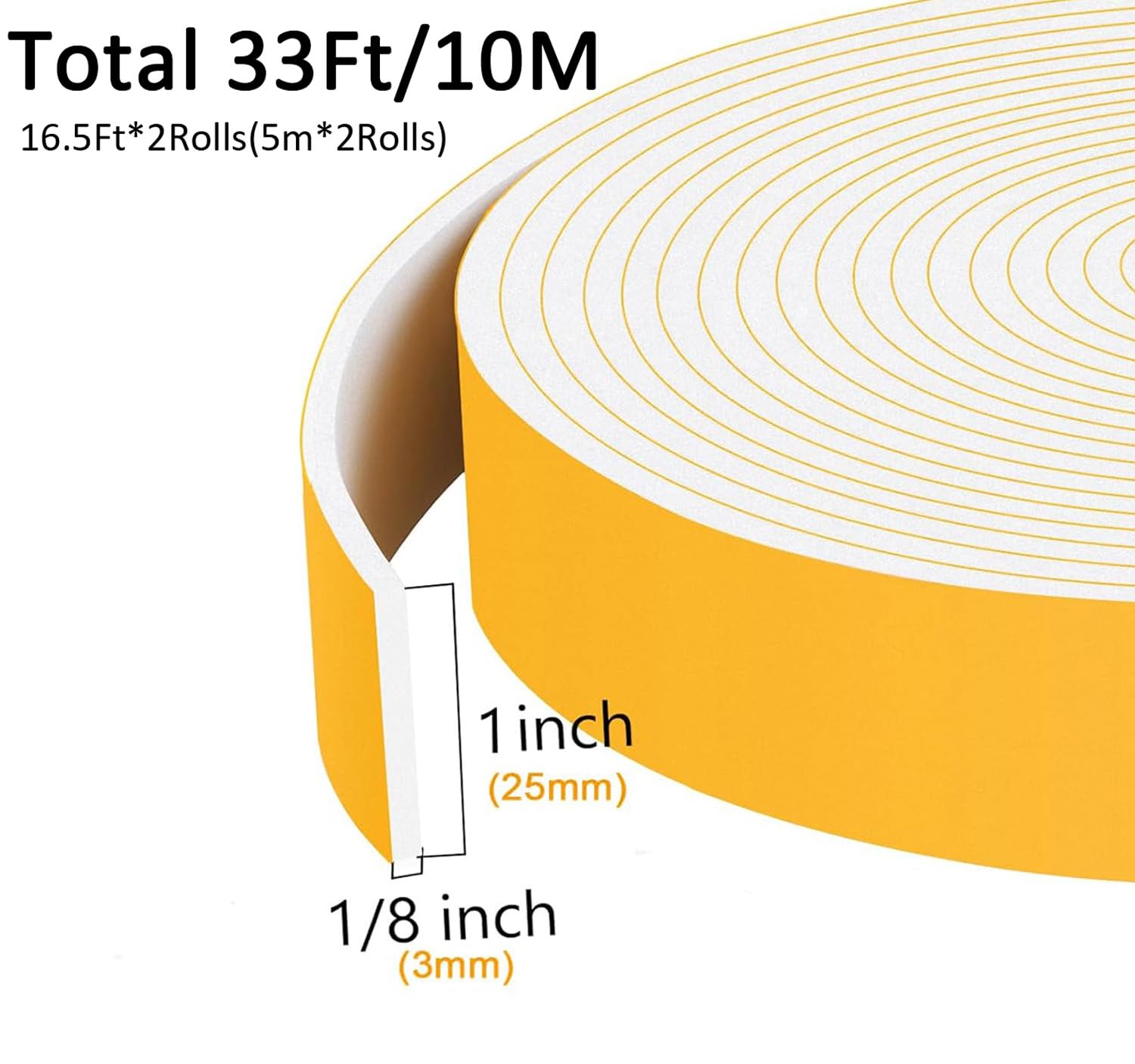 Strong Adhesive Foam Door Seal (33 Foot)