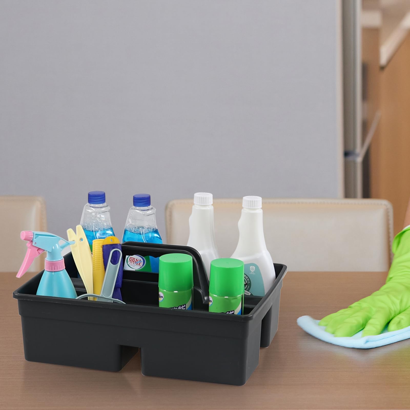 6 Pack Plastic Cleaning Caddy with Handle (6 Count)