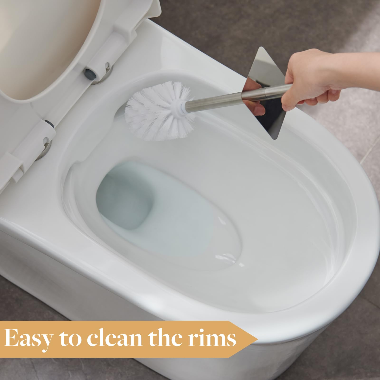 Bamboo Toilet Bowl Cleaner with Holder for All Toilet Types