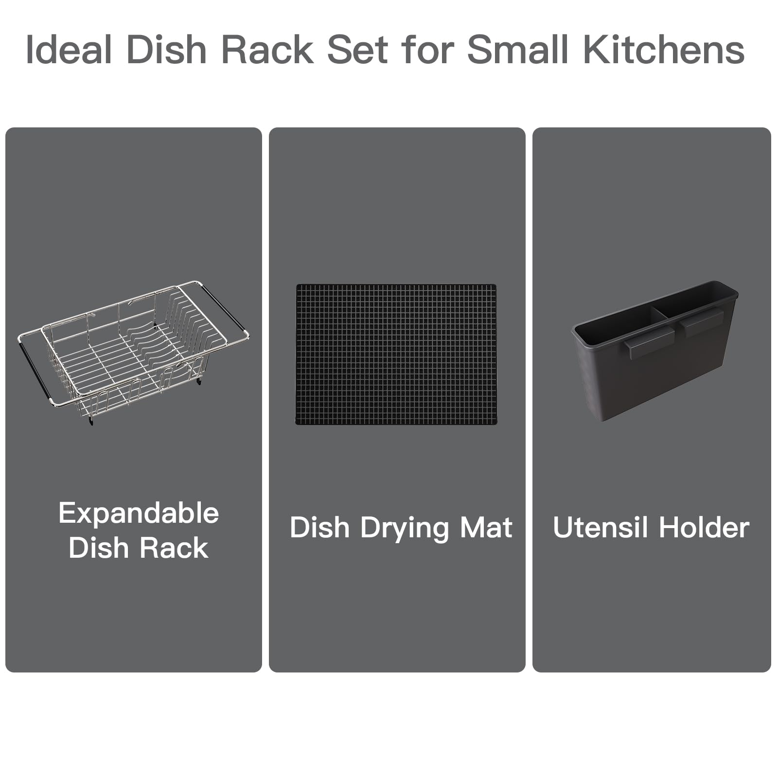 Dish Drying Rack Over The Sink with Utensil Holder