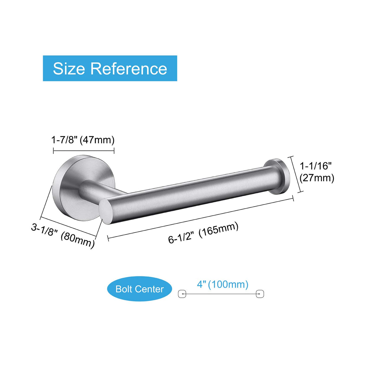 Toilet Paper Holder SUS304 Stainless Steel Round Size Brushed Nickel 2 Pack (2 Count)