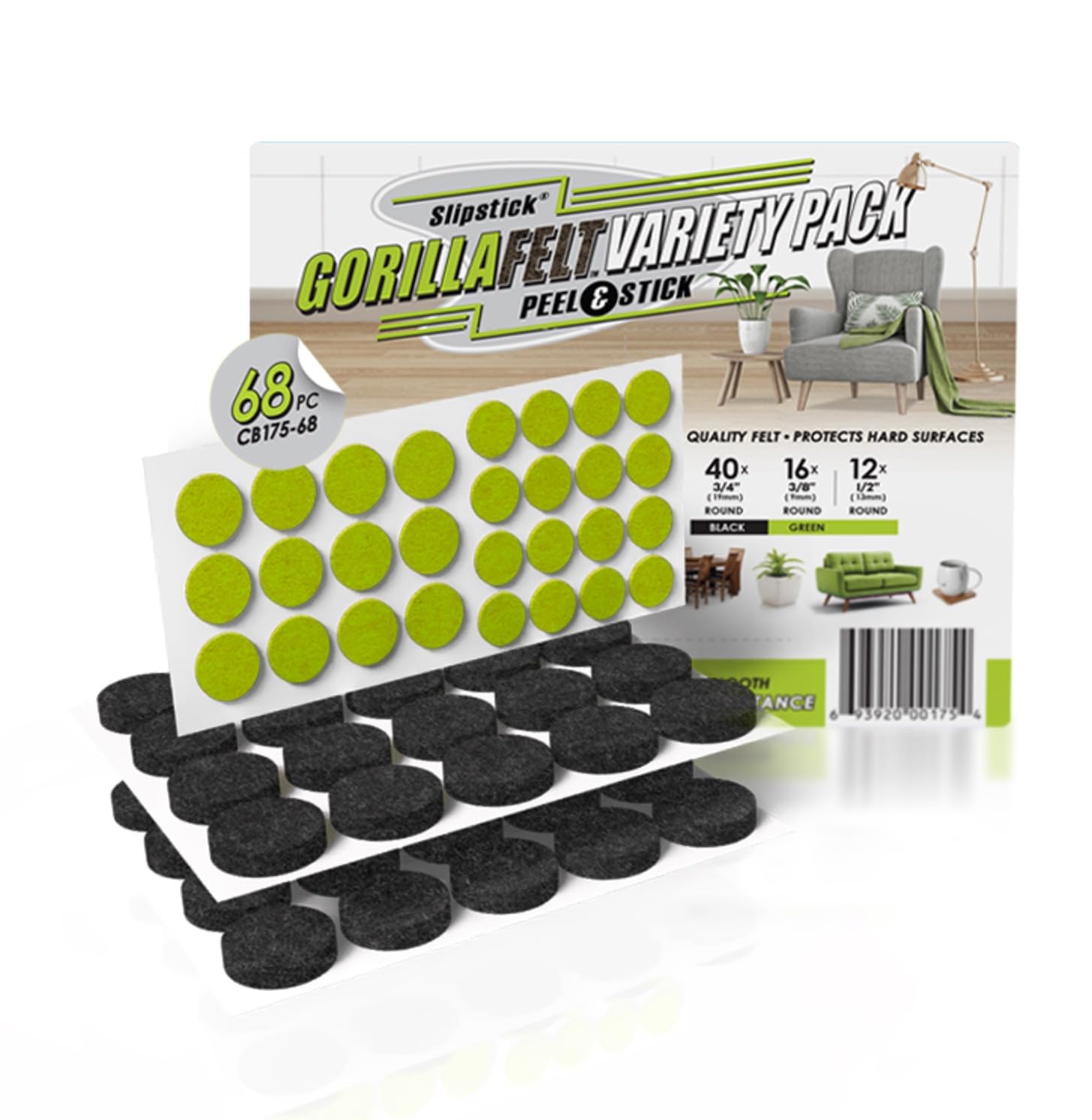 Gorilla Felt ¾ Inch Furniture Pads (68 Count)