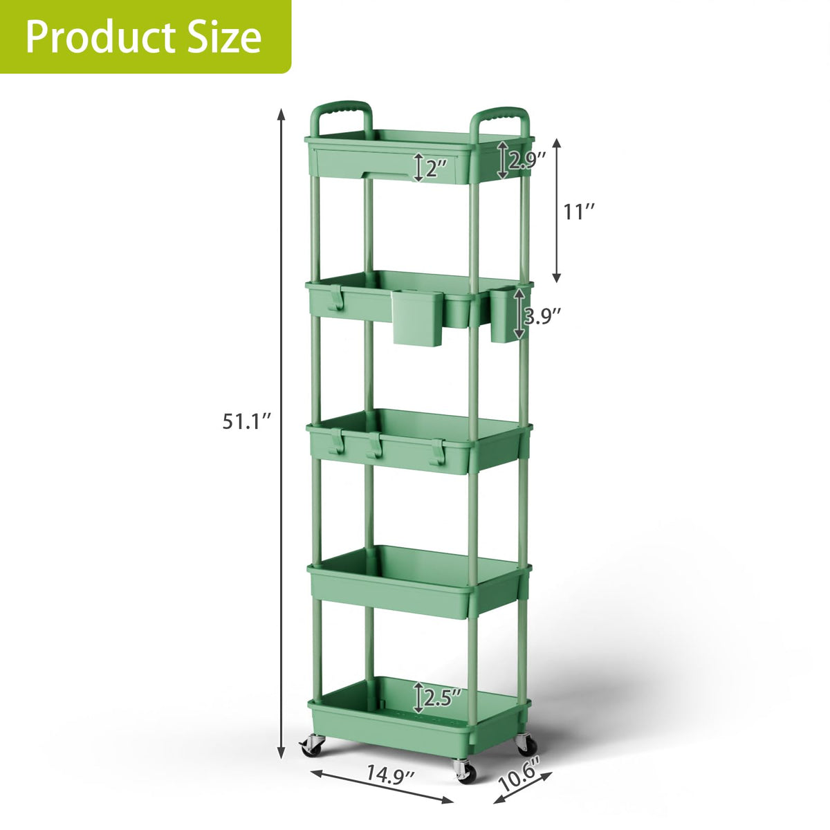 5 Tier Rolling Cart Organizer