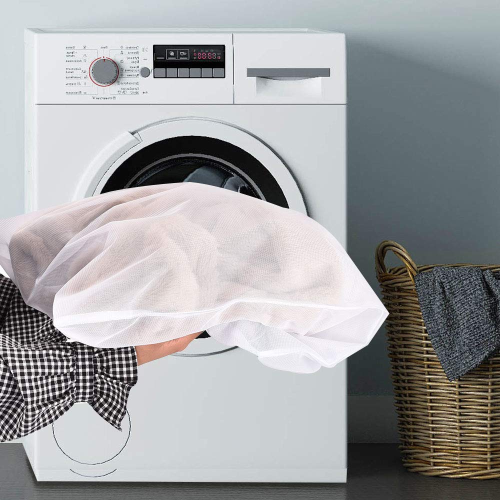 Mesh Laundry Bag for Delicates 2 Pack Garment Wash Bag 24 x 32 inch Zippered Large Washing Machine Bags for Sweater Dirty Clothes Washer College Dorm Organizer Don't Drying (2 Count)