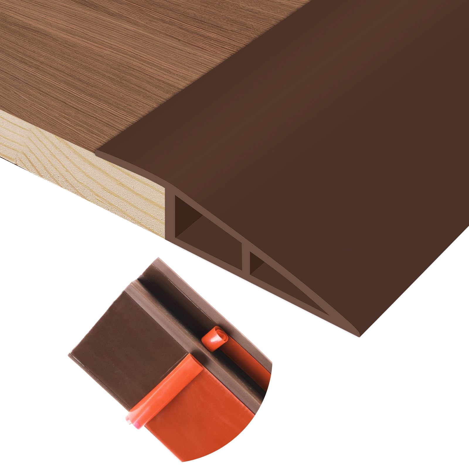 Floor Transition Strip Self Adhesive Vinyl Door Threshold Strip (3.3 Foot)