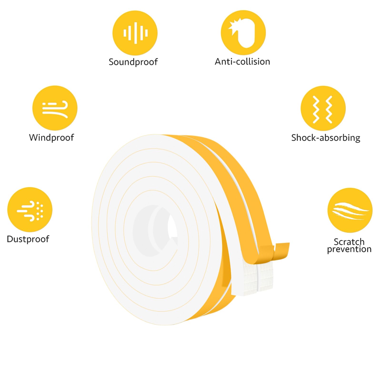 Strong Adhesive Thick WeatherStrip (13 Foot)
