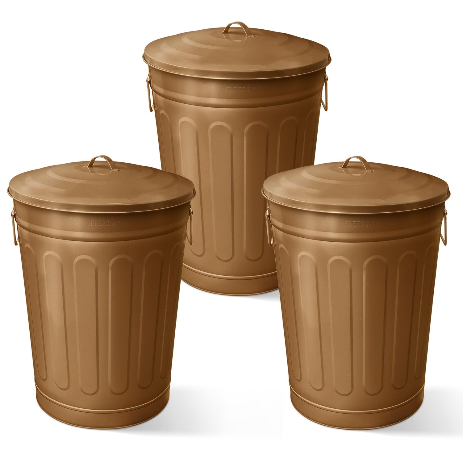 13 Gallon Metal Trash Can with Lid Outdoor Vintage Trash Can Steel Retro Garbage Can for Kitchen Farmhouse Rustic Bird Seed Storage Pet Food Cute Bucket