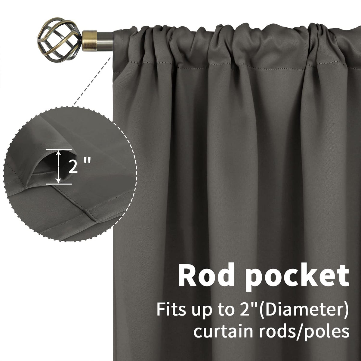 Short Blackout Curtains 40 Inches Length for Bedroom (2 Count)