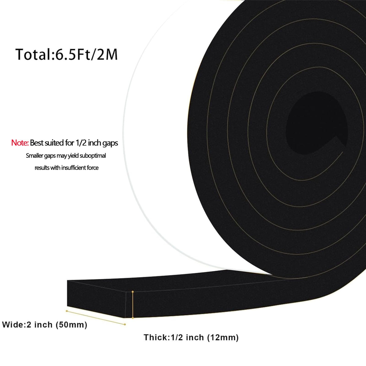 Extra Wide Heavy Duty Weather Stripping (6.5 Foot)