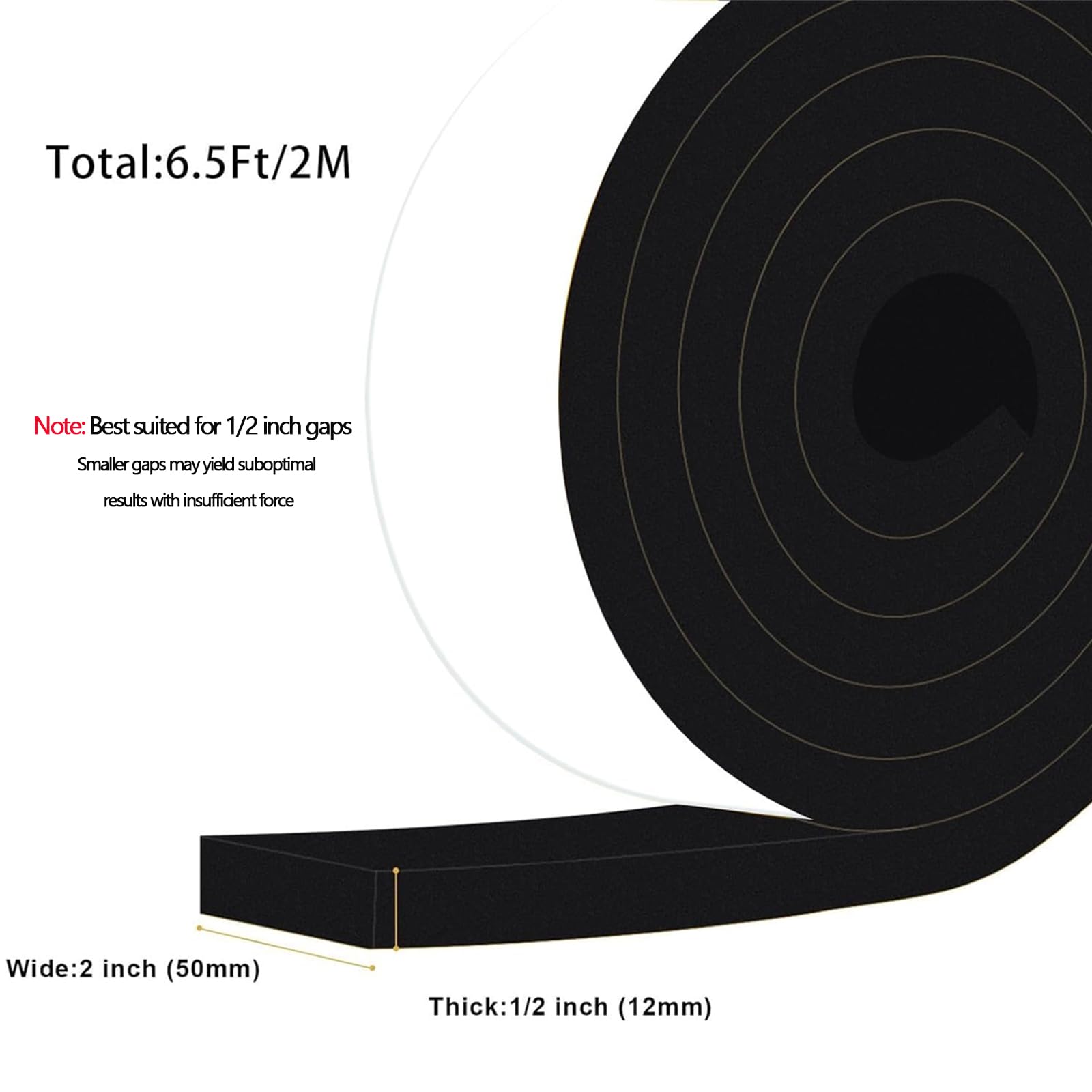 Extra Wide Heavy Duty Weather Stripping (6.5 Foot)