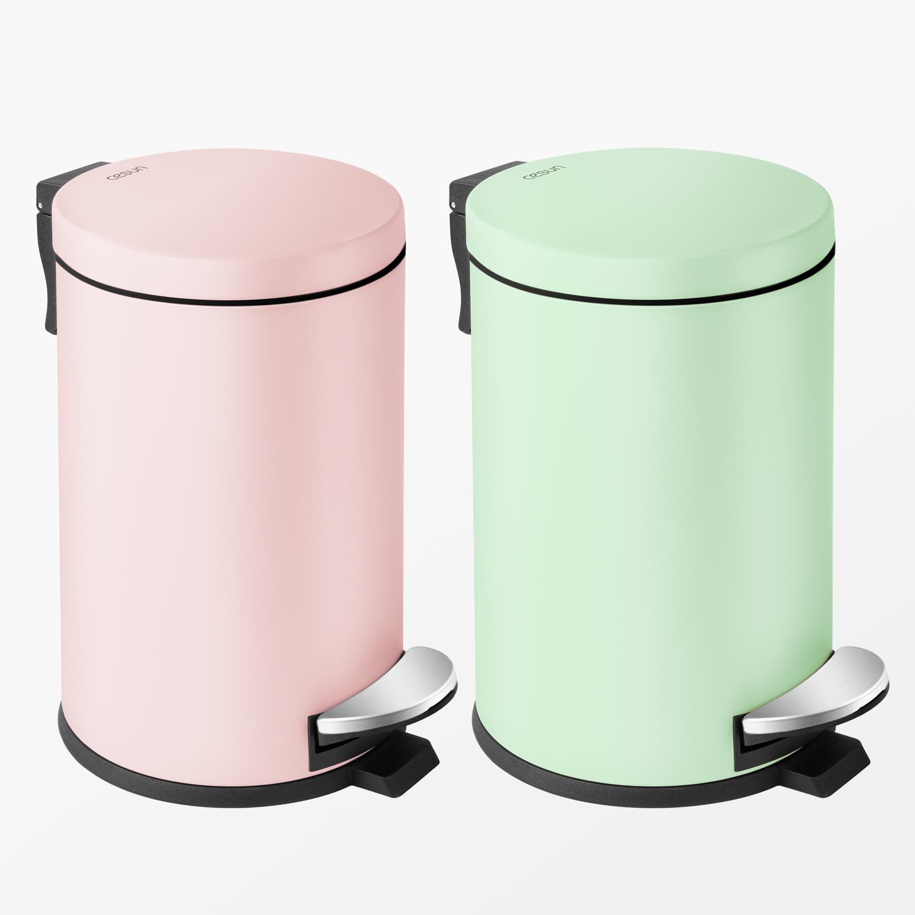 Small Round Bathroom Trash Can with Lid Soft Close