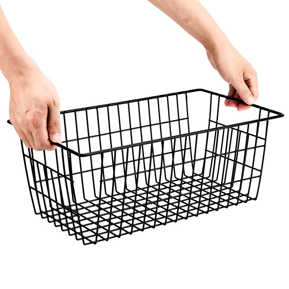 Wire Storage Baskets Freezer Baskets Farmhouse Organizer Storage Bins Large Organizer Bins for Storage (6 Count)