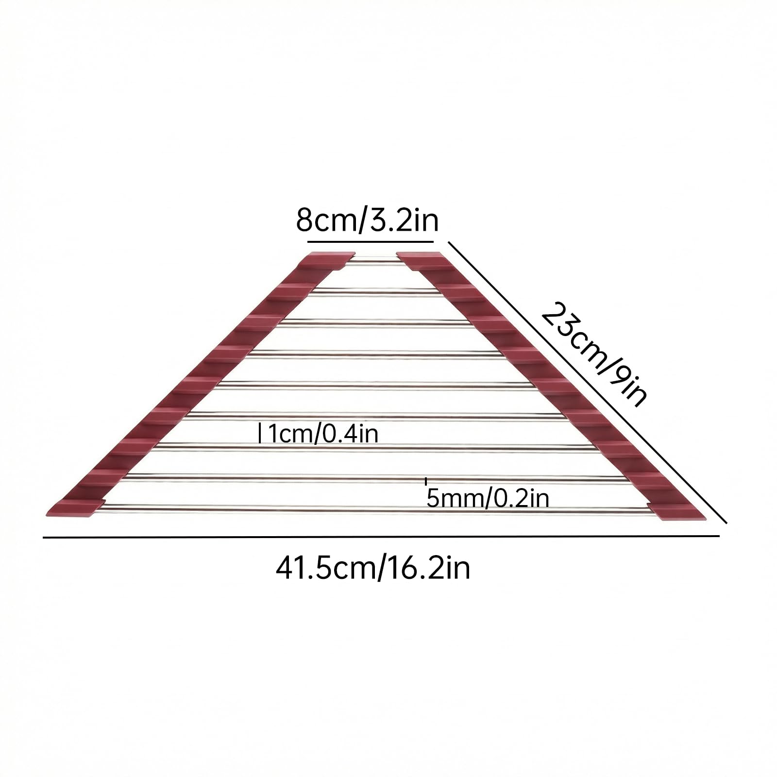 Triangle Roll Up Dish Drying Rack 304 Stainless Steel Wine Red