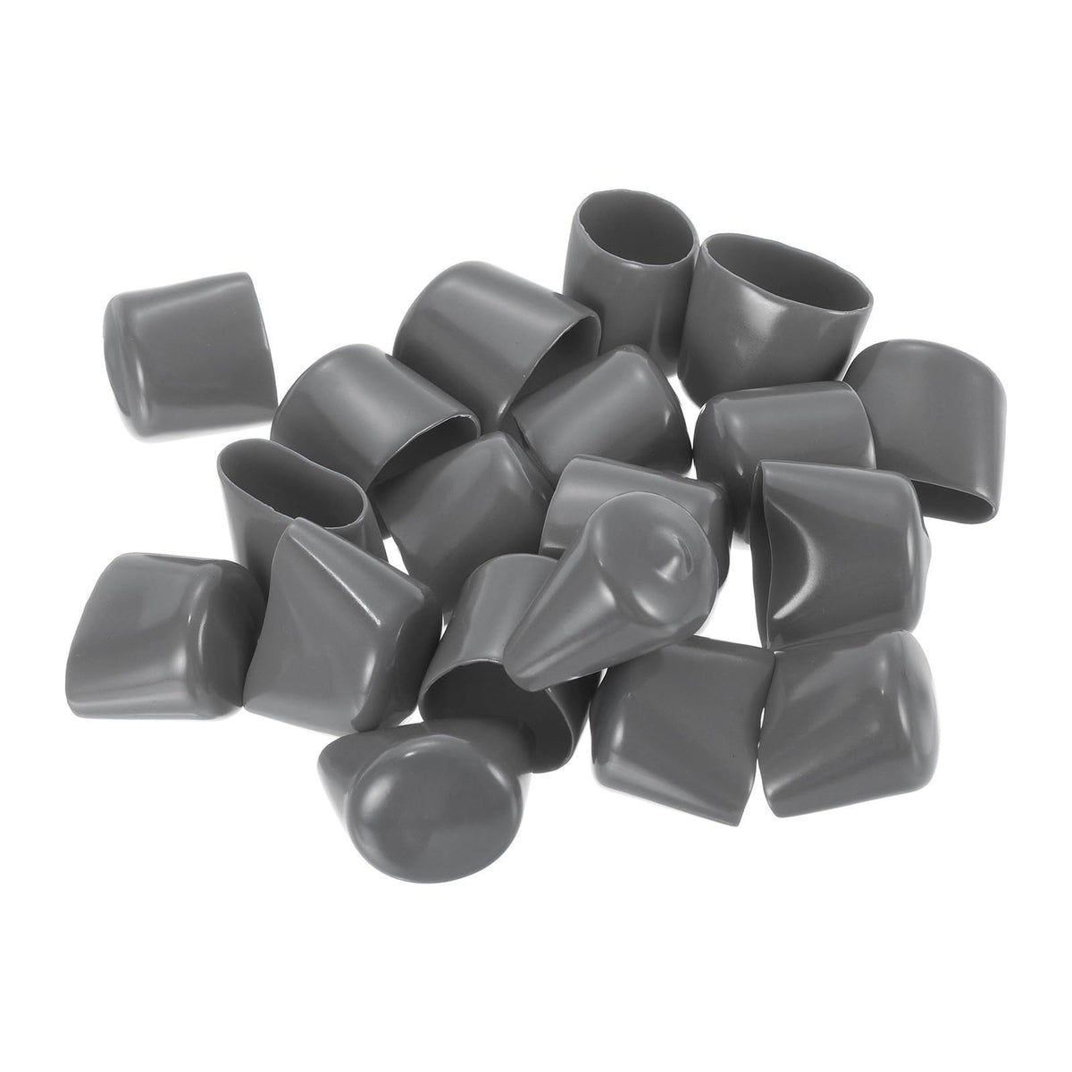 20pcs Rubber End Caps 24mm ID Vinyl PVC Round Tube Bolt Cap Cover Screw Thread Protectors Dark Grey