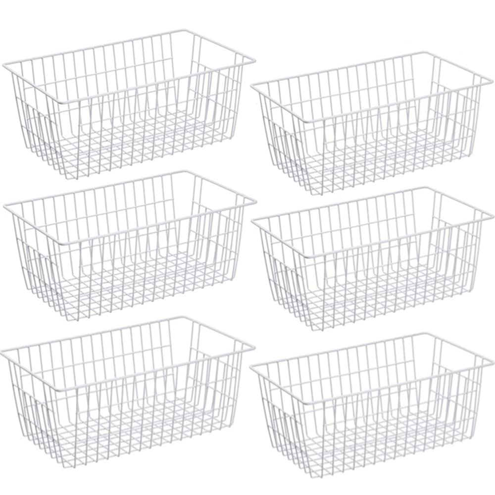 Farmhouse Freezer Baskets Organizer Storage Bins Large Organizer Baskets for Storage (6 Count)