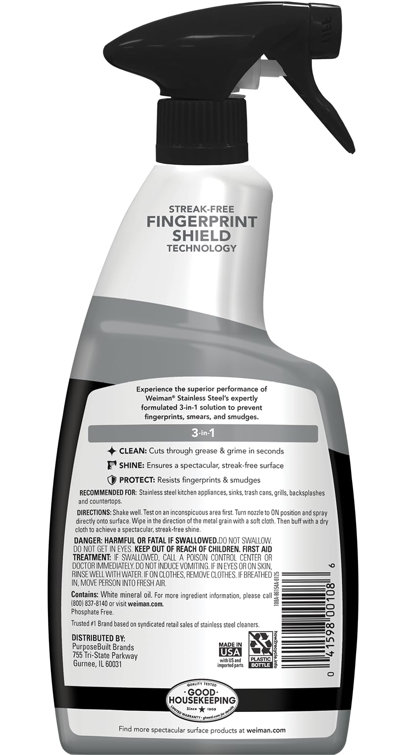 Stainless Steel Cleaner & Polish Spray with Cloth (24 Fl Oz)