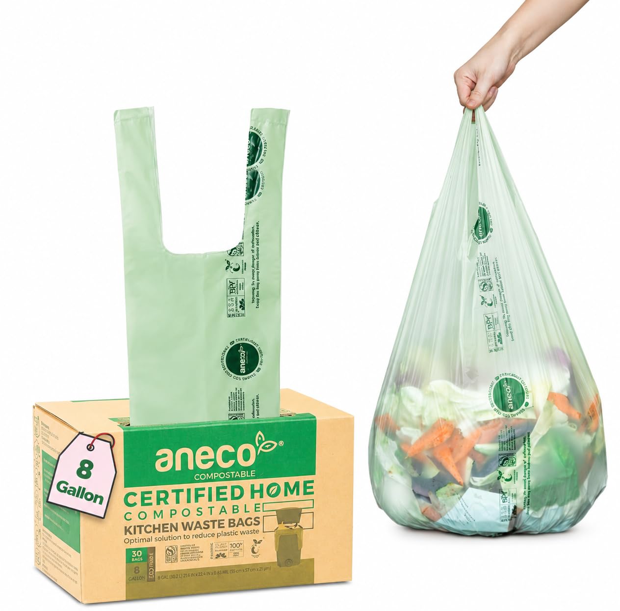 8 Gallon Compostable Kitchen Food Waste Bags (30 Count)