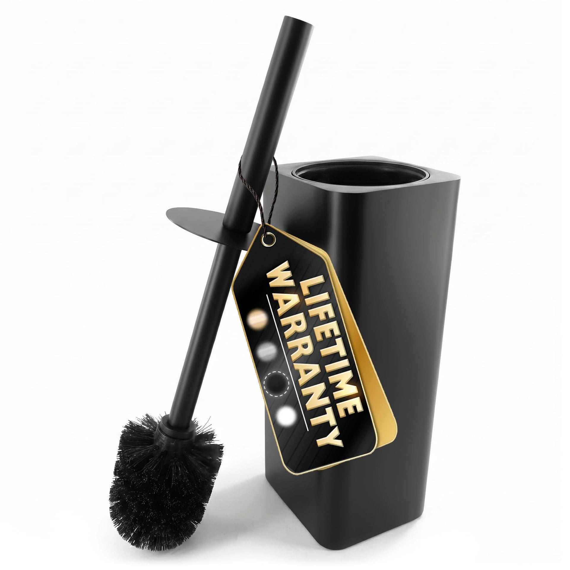 Black Toilet Brush and Holder Set
