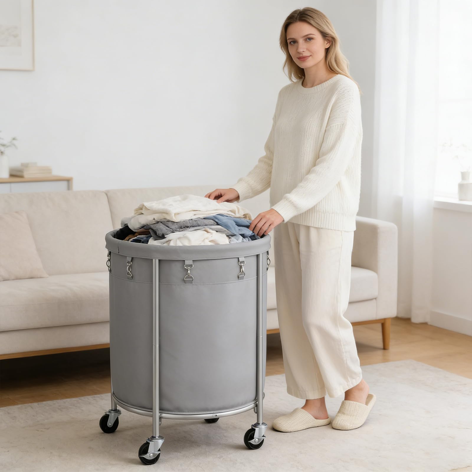 Laundry Basket with Wheels