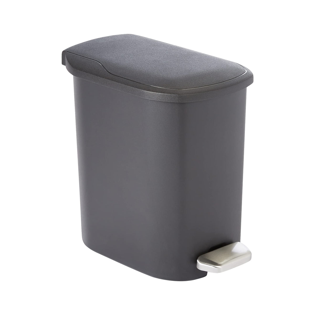 Compact Plastic Bathroom Trash Can with Soft