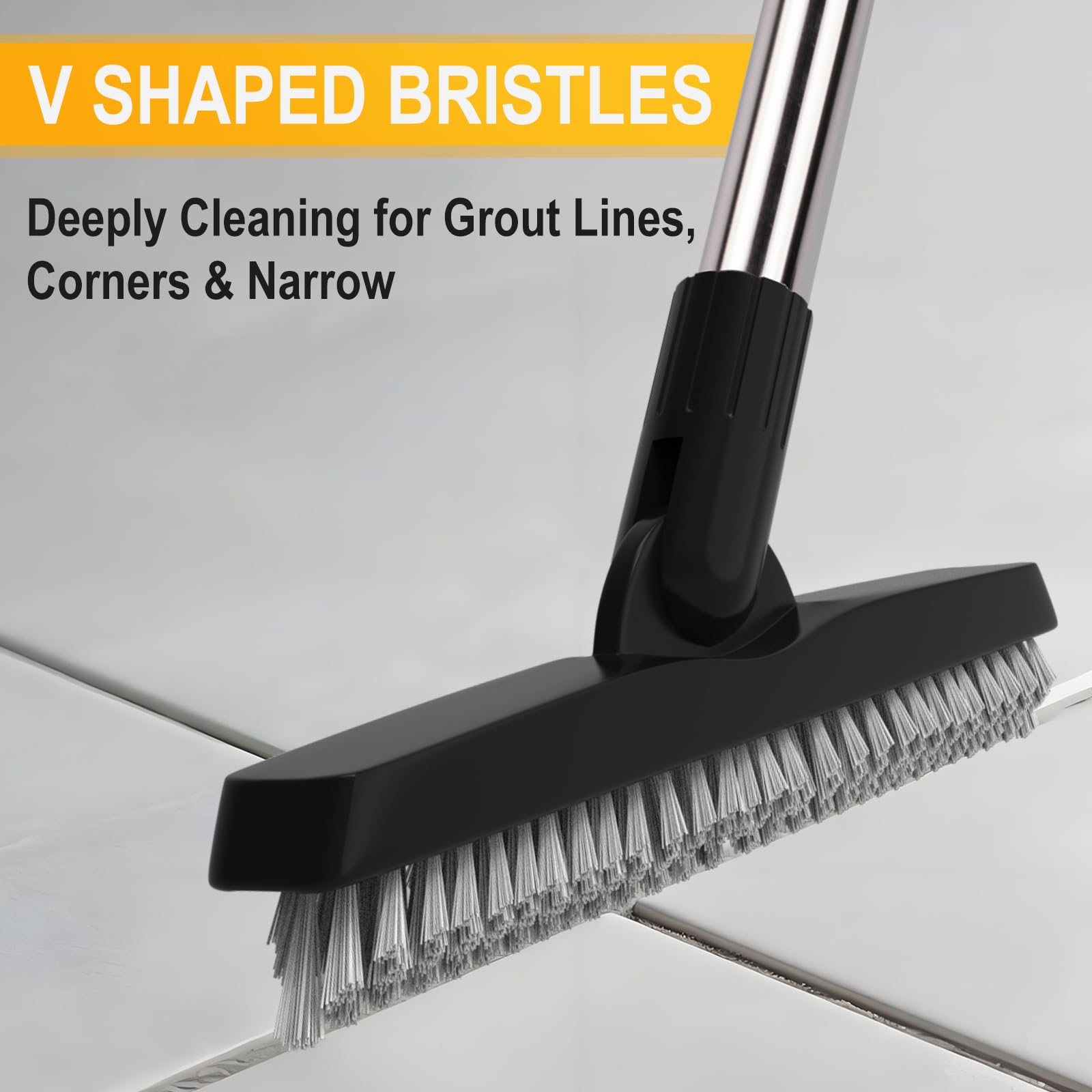2 Pack Grout Brush with Long Handle (2 Count)