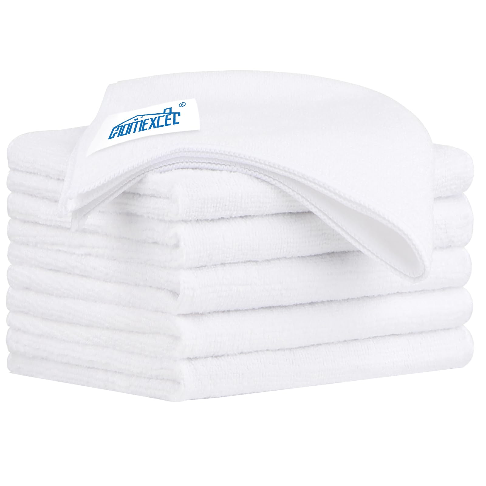 White Microfiber Cleaning Cloth 6 Pack 12.5 x 12.5 inch Microfiber Towels for Cars Ultra Absorbent Car Washing Cloth Lint Free Streak Free Cleaning Rags for Car Kitchen Window (6 Count)