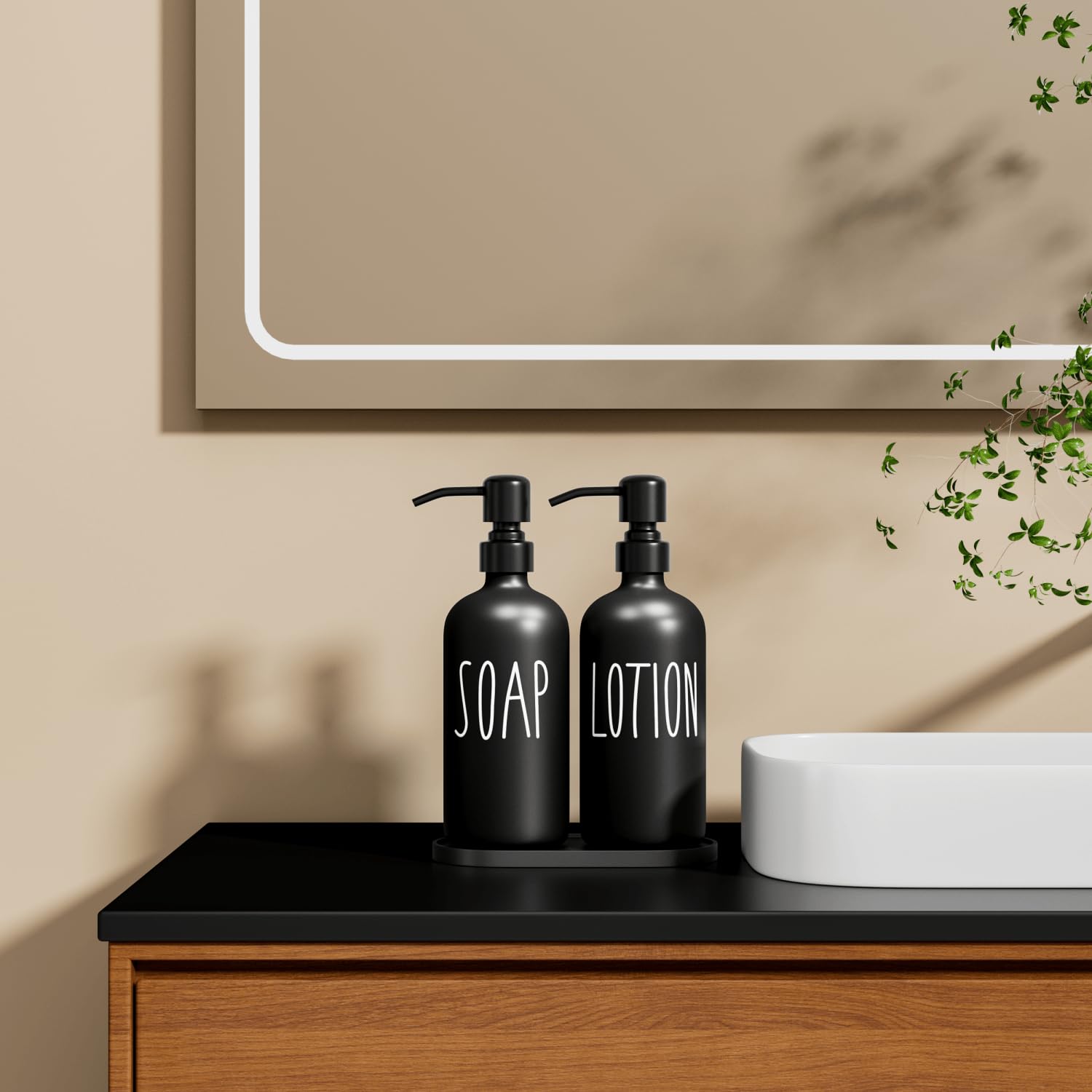 Black Soap Dispenser Bathroom (2 Count)