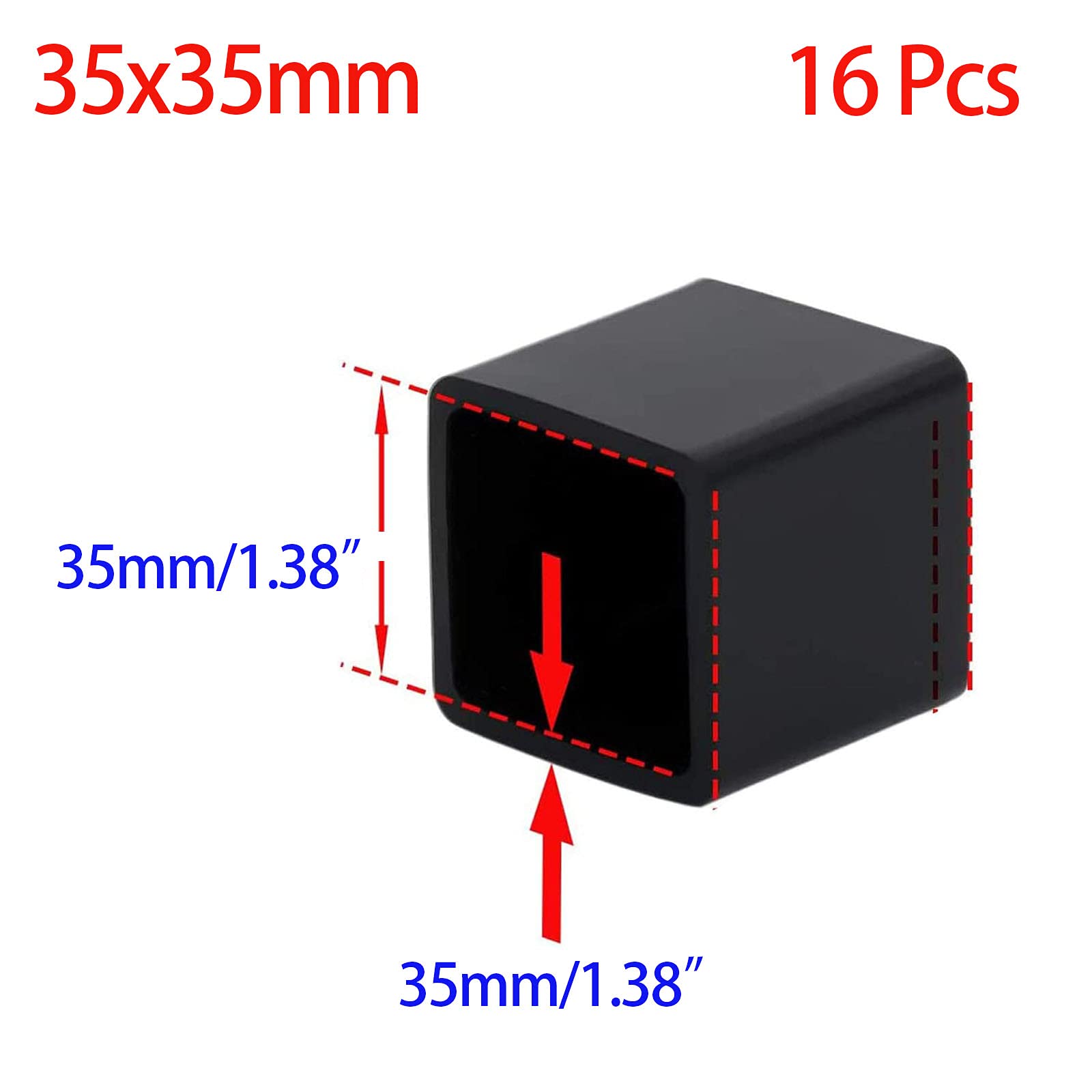 16 Pcs Black Square Anti (16 Count)