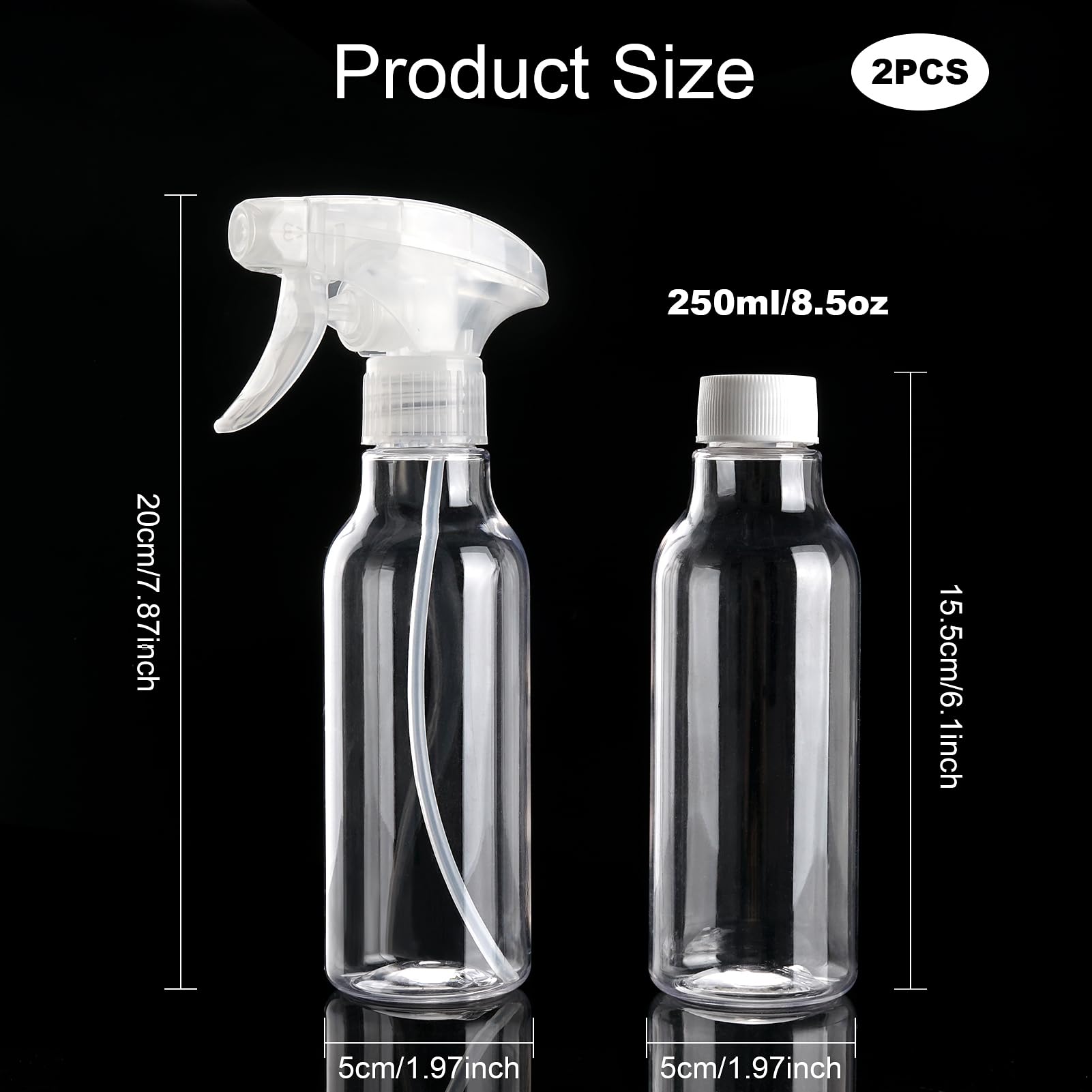 Plastic Spray Bottles 8.8oz (2 Count)