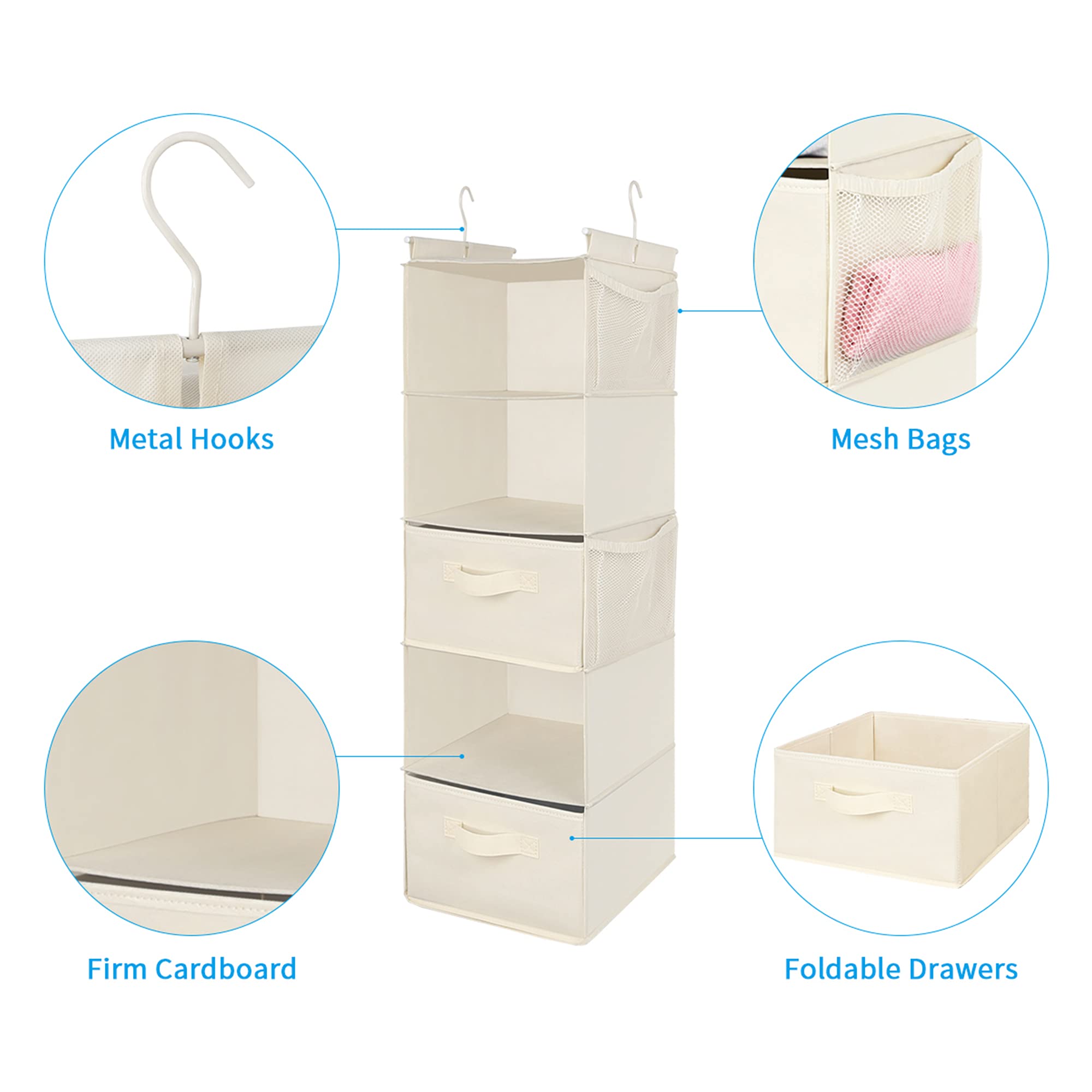 5 Tier Shelf Hanging Closet Organizer