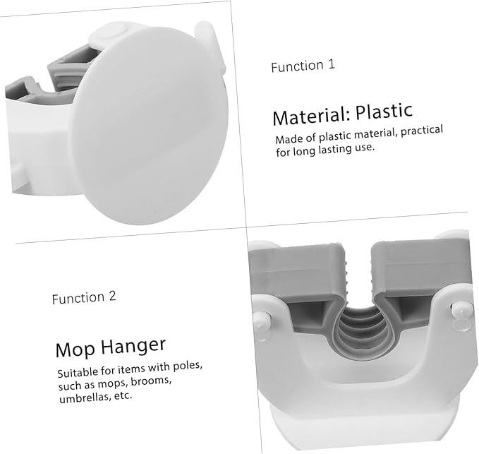 SAFIGLE Abs Mop Holder Wall Mount Drilling Broom Rack Mop Clip for Home Office Restaurant Hotel Random Color