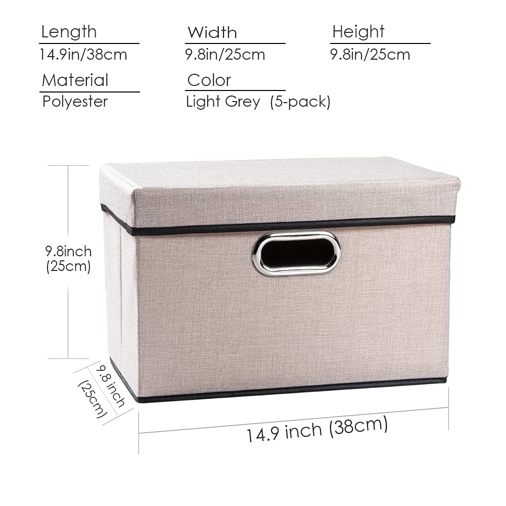 Foldable Storage Bin with Lid [5 (5 Count)