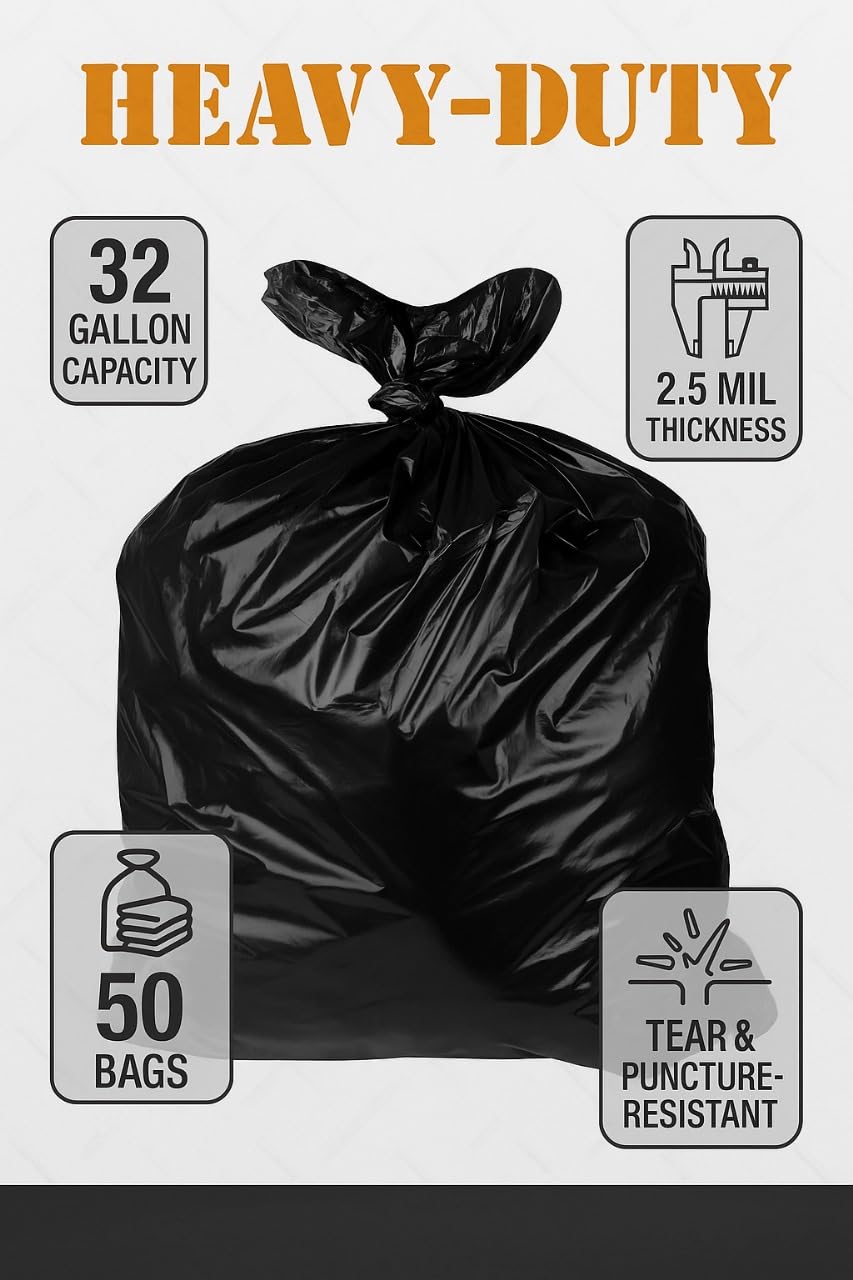 32 33 Gallon Heavy Duty Trash Bags (100 Count)