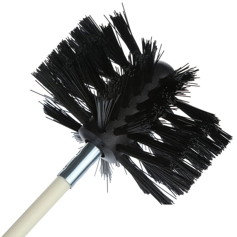 12 Feet Stove Pipe Clean Brush Extension Rods Flexible Fireplace Chimney Brush Stove Pipe Brush Rod Rotary Air Duct Dryer Vent Cleaner Rods Flue Brush Chimney Sweep Kit with Brush Head (10 Count)