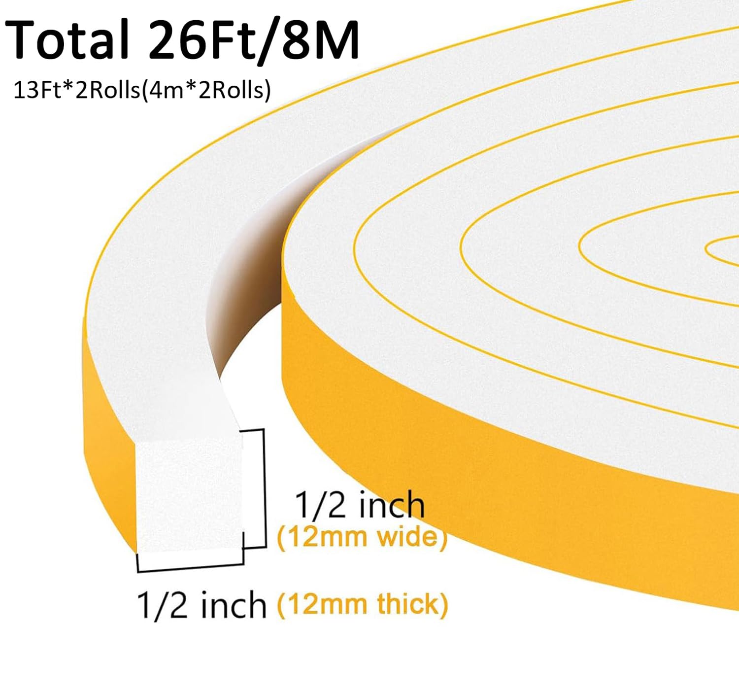 Square Foam Weather Stripping 1 (26 Foot)
