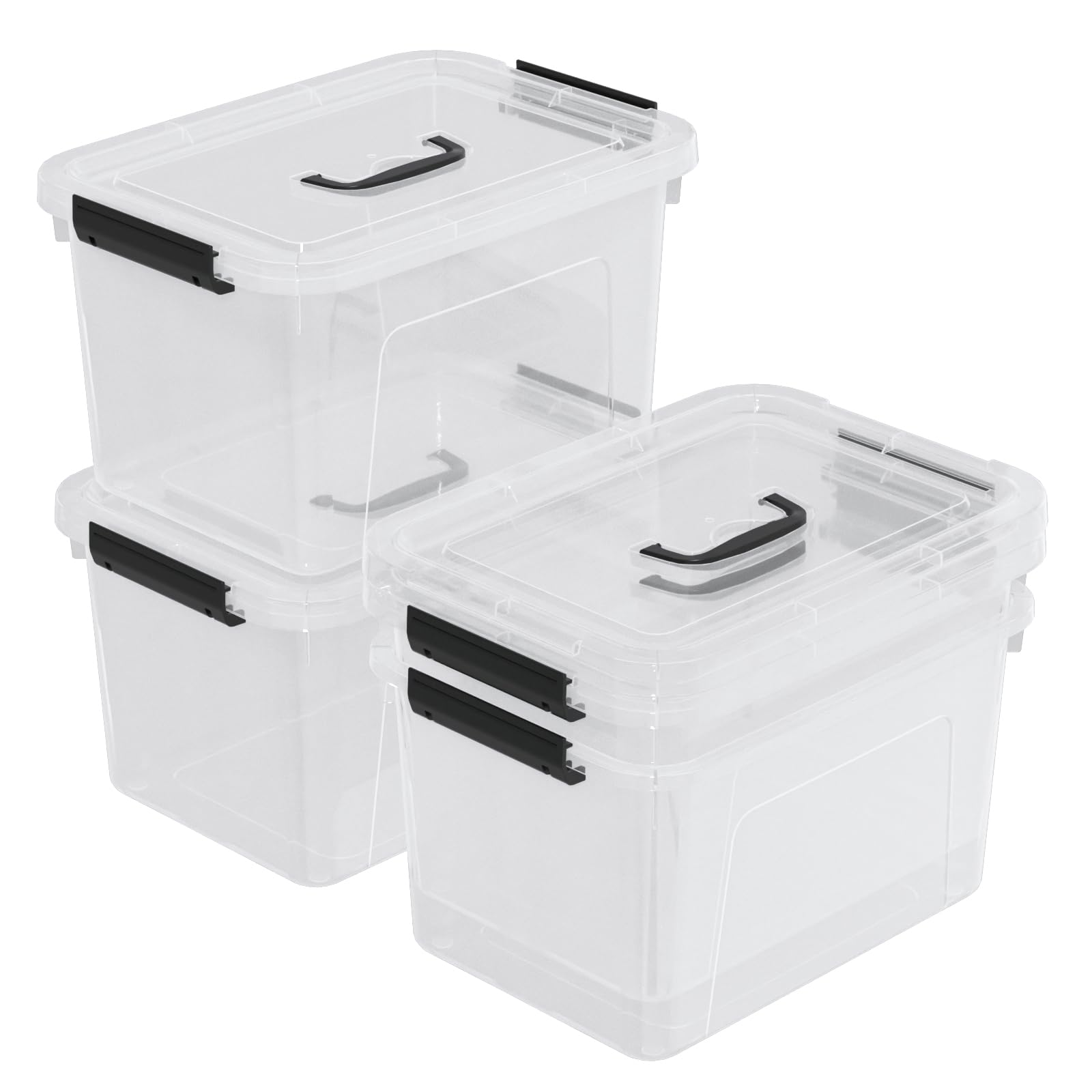 4 Pack Plastic Storage Containers with Lids (4 Count)