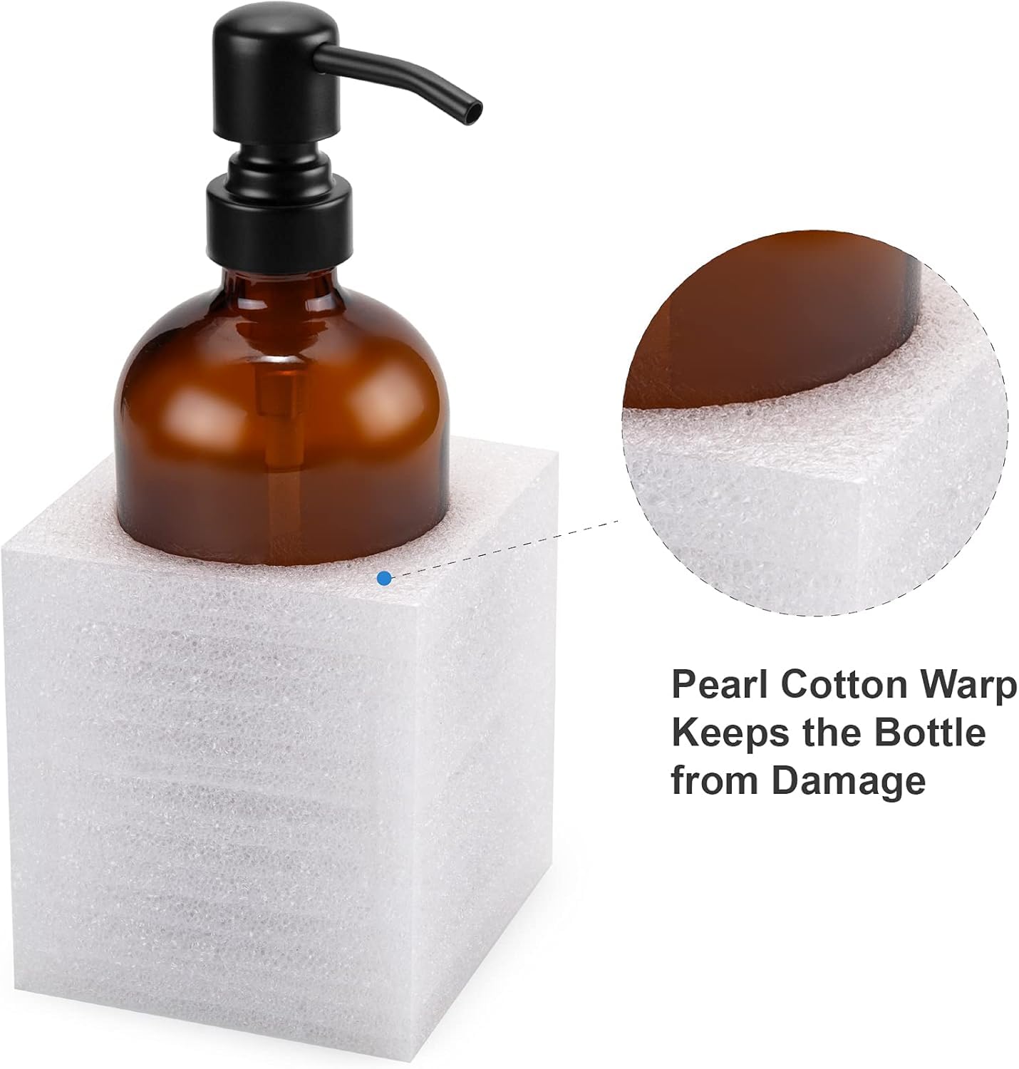 Amber Glass Soap Dispenser (2 Count)