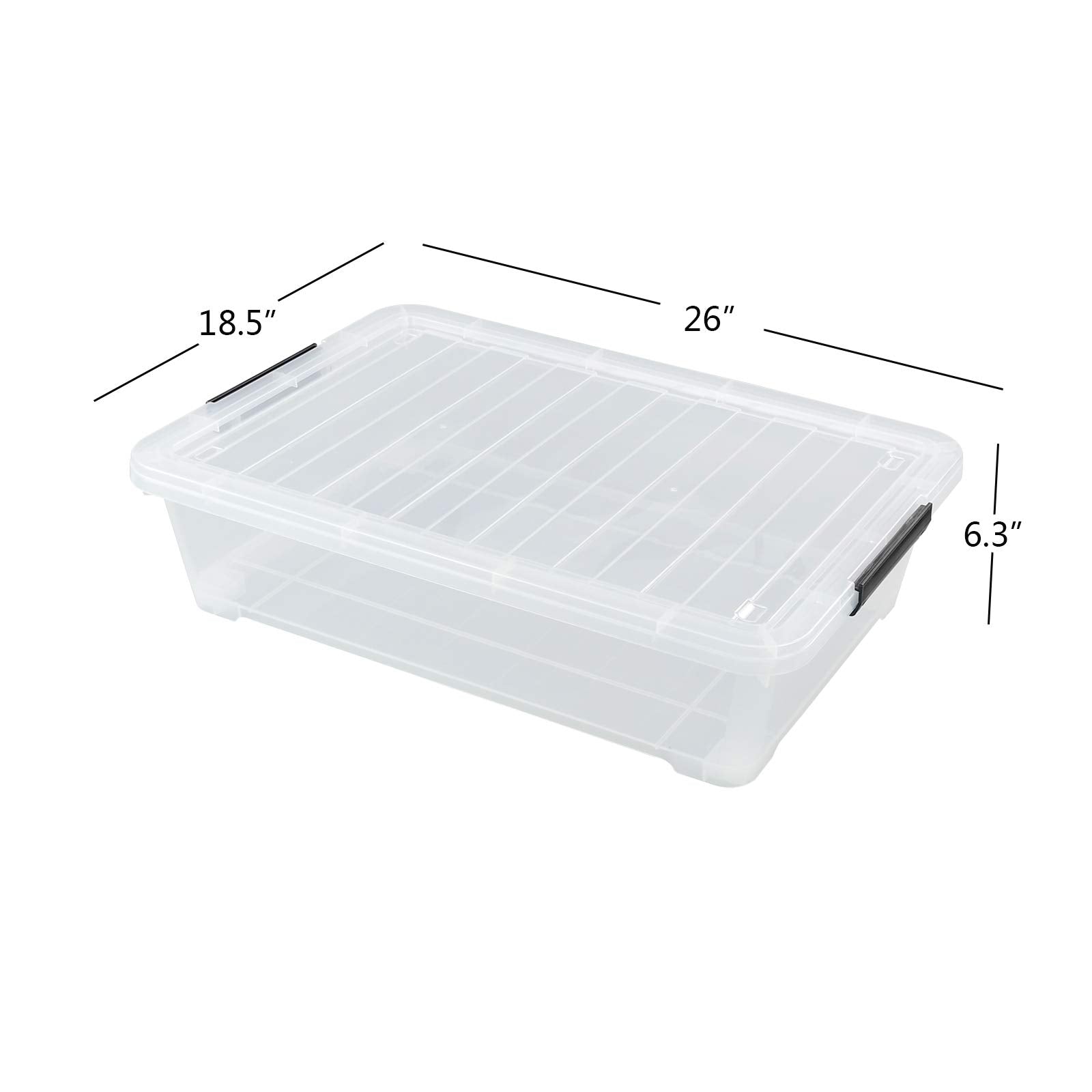 3 Pack Clear Plastic Under Bed Storage Box Container (3 Count)