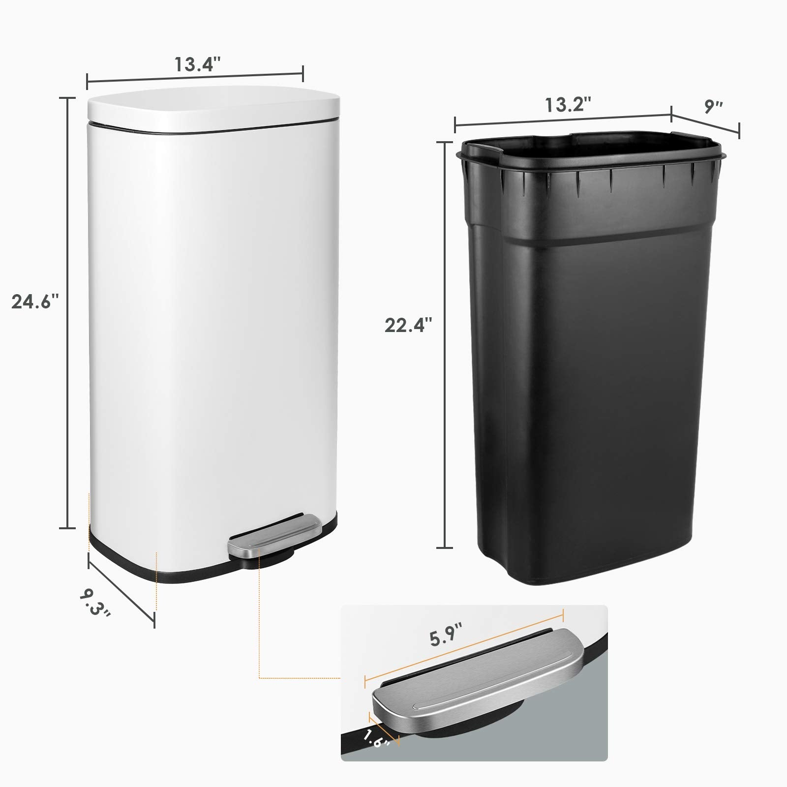 8 Gallon 30L Step Kitchen Trash Can