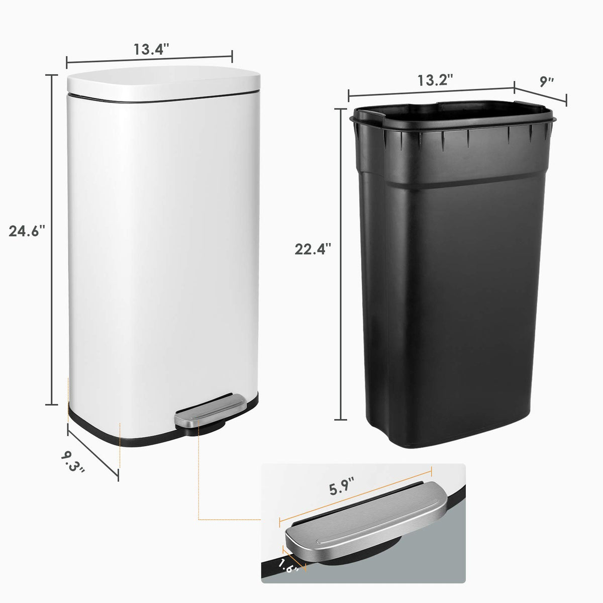 8 Gallon 30L Step Kitchen Trash Can