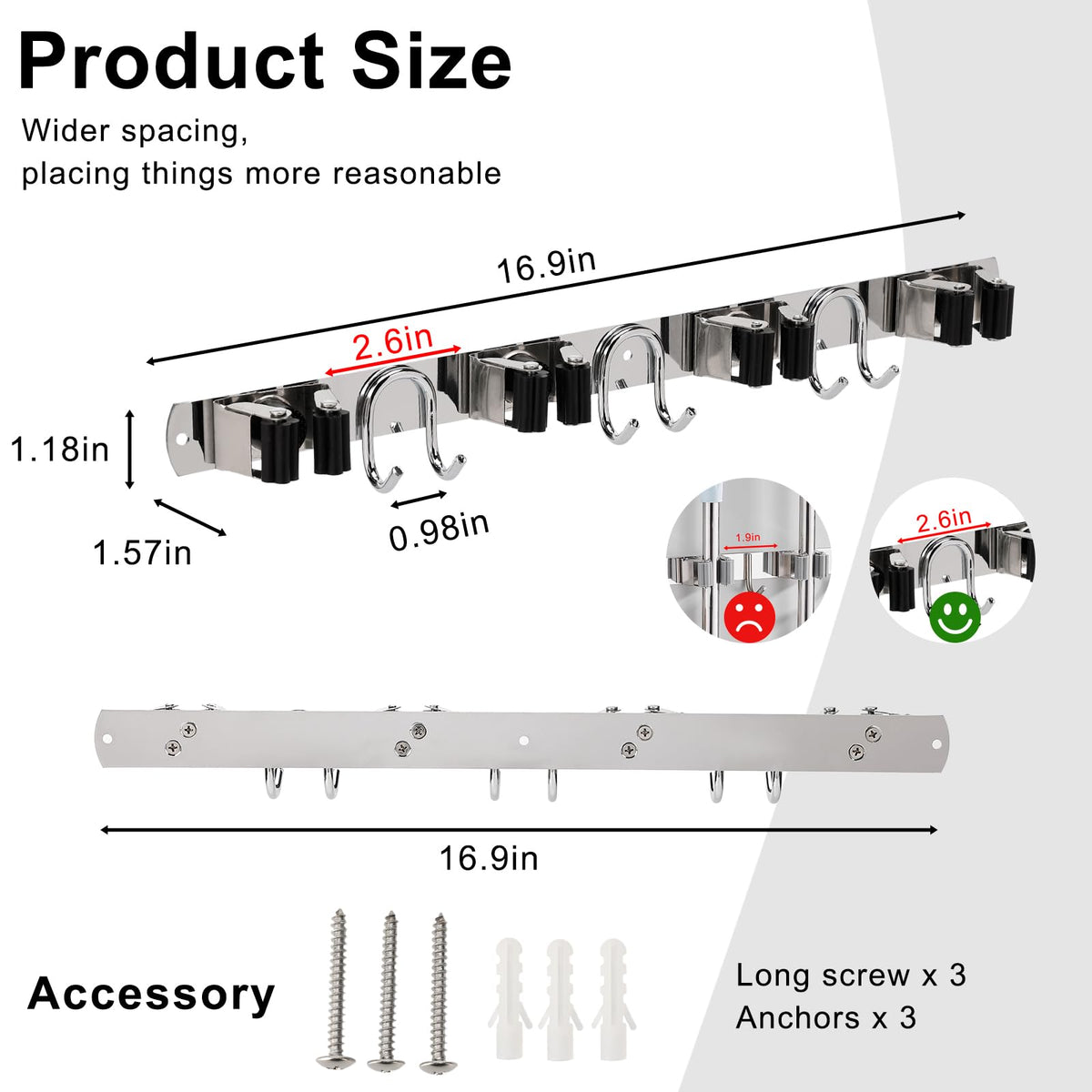 Mop Broom Holder Wall Mount