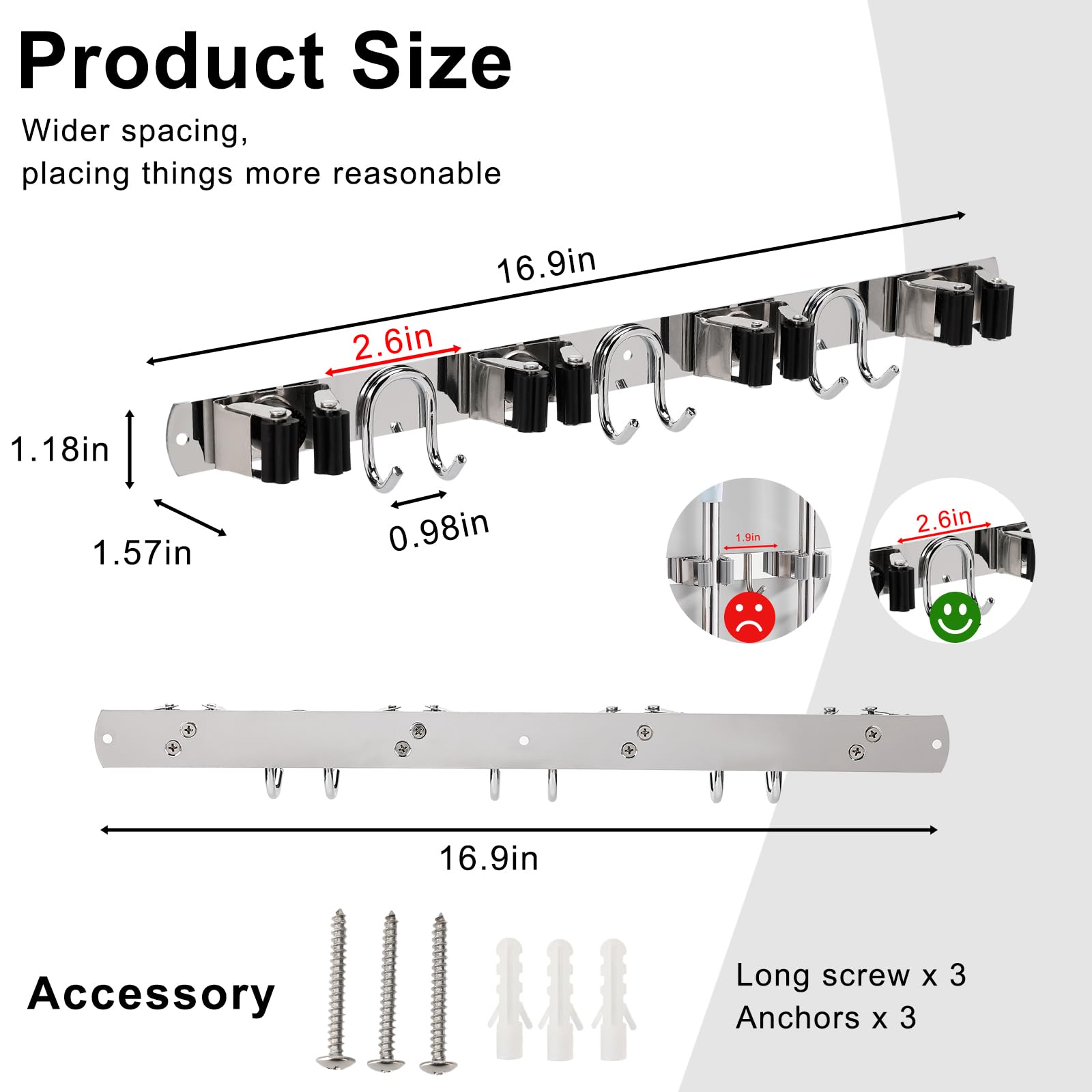 Mop Broom Holder Wall Mount
