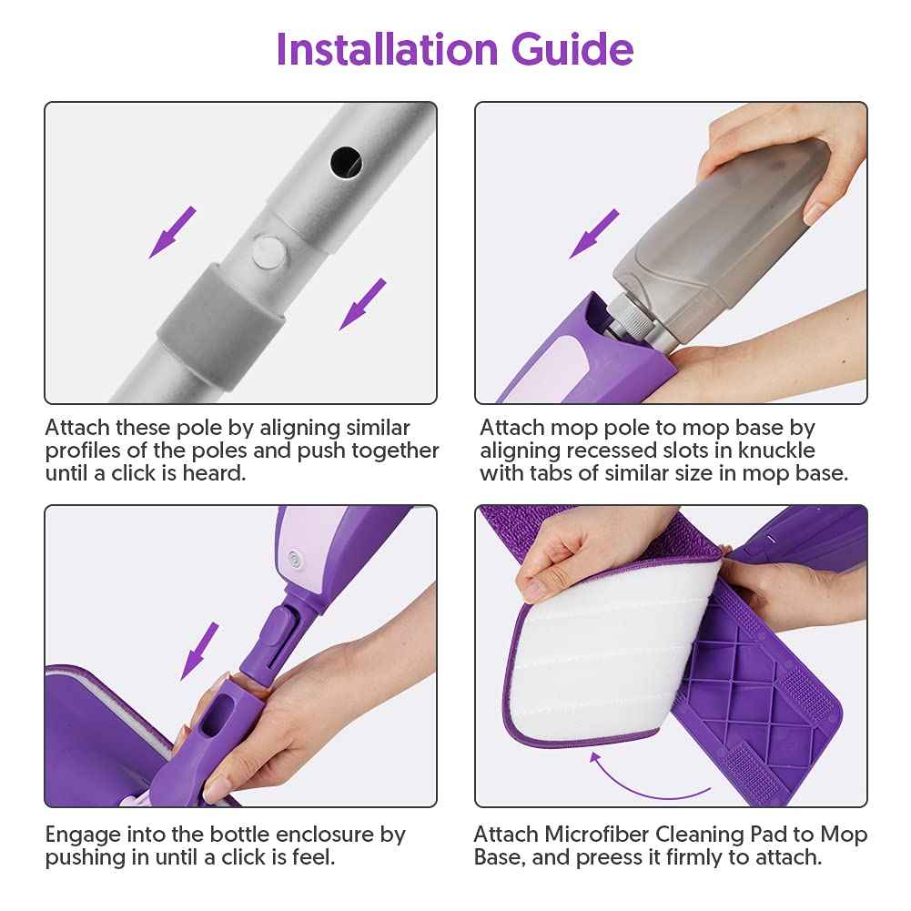 Microfiber Spray Mops for Floor Cleaning Wet Dry Use for Wood Tile Laminate